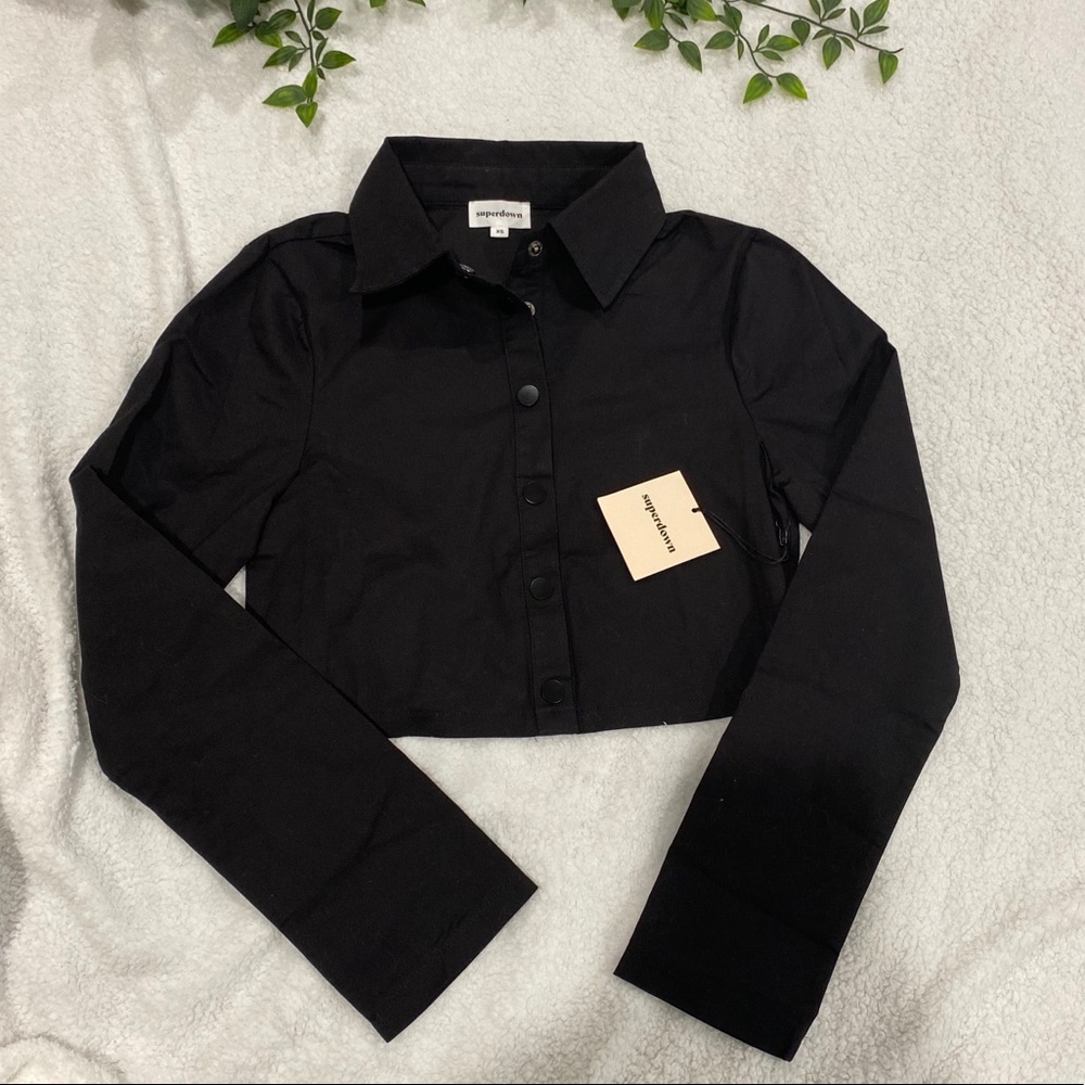 Superdown Nataly Crop Top in Black